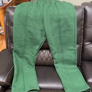 green wide leg jogger